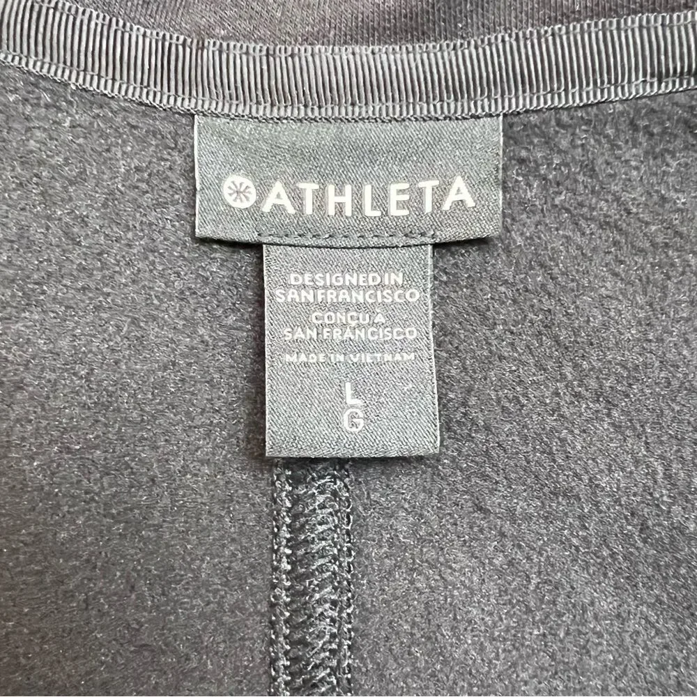 Athleta On My Way Triumph Double Zip Hoodie Sweatshirt Puff Sleeves Large